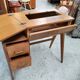 Vintage 1950s side desk with tapered legs.