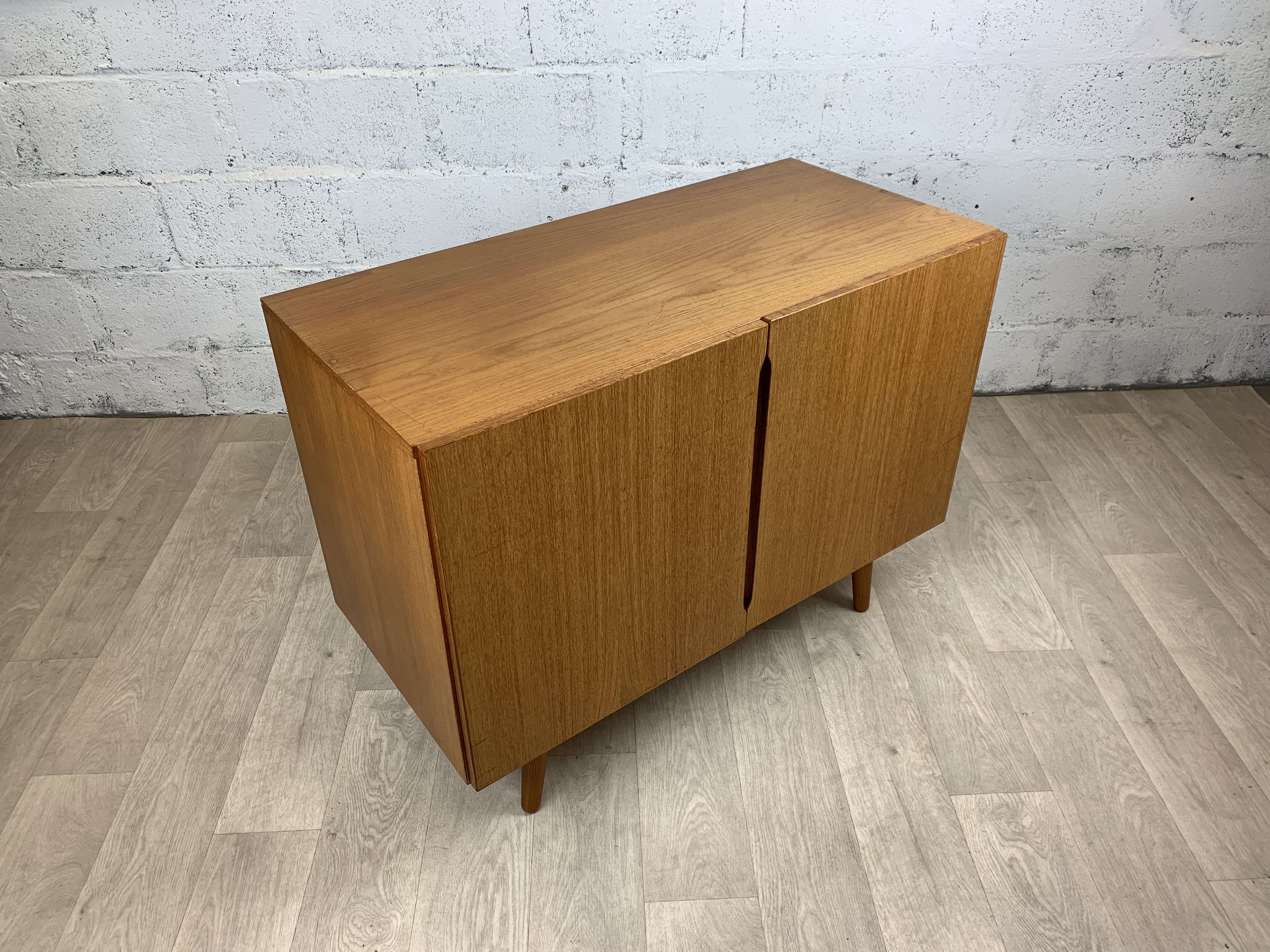 Vintage Scandinavian teak buffet with full doors, 60s