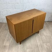 Vintage Scandinavian teak buffet with full doors, 60s