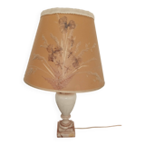 Table lamp with white and pink marble base