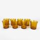 8 wine glasses Duralex amber color 70s