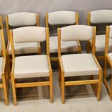 Set of 8 Brutalist Dining Chairs, 20th Century