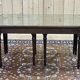 English nesting tables in mahogany and leather top under glass - work from the 1950s