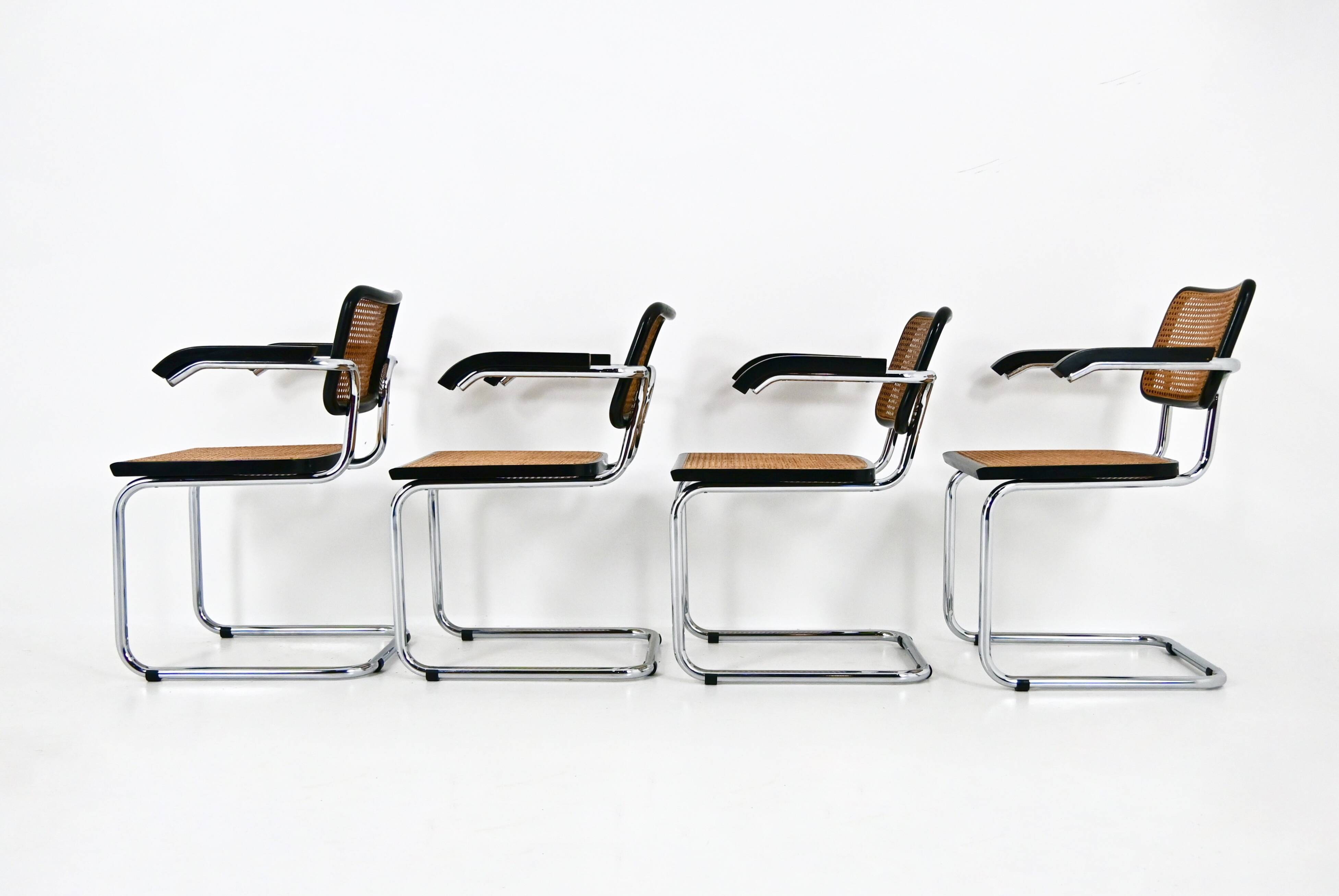 Set of 4 Style B32 Dining Chairs by Marcel Breuer