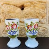 Vintage Mazagran Duo - Floral Elegance and Retro Charm