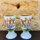 Vintage Mazagran Duo - Floral Elegance and Retro Charm
