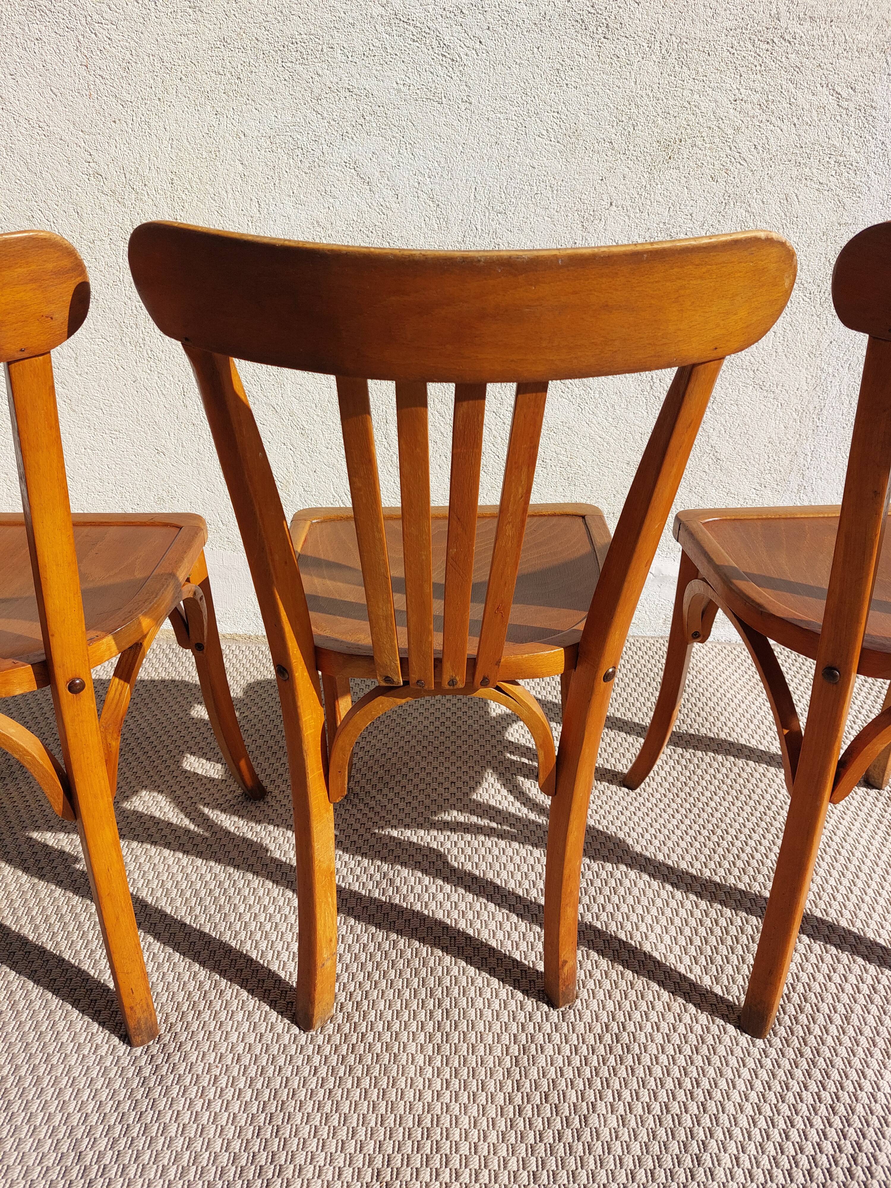 3 Luterma bistro chairs, medium oak finish