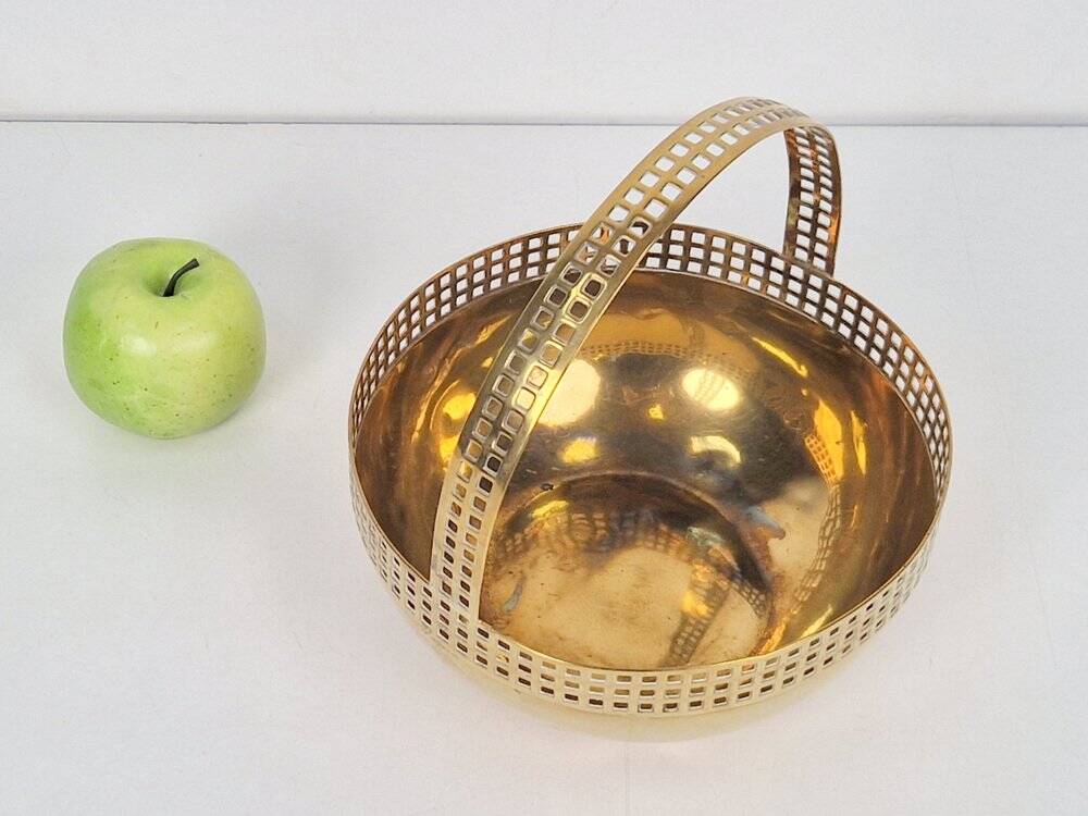 Art Deco Brass Bowl by Fischer Göppingen, 1920s