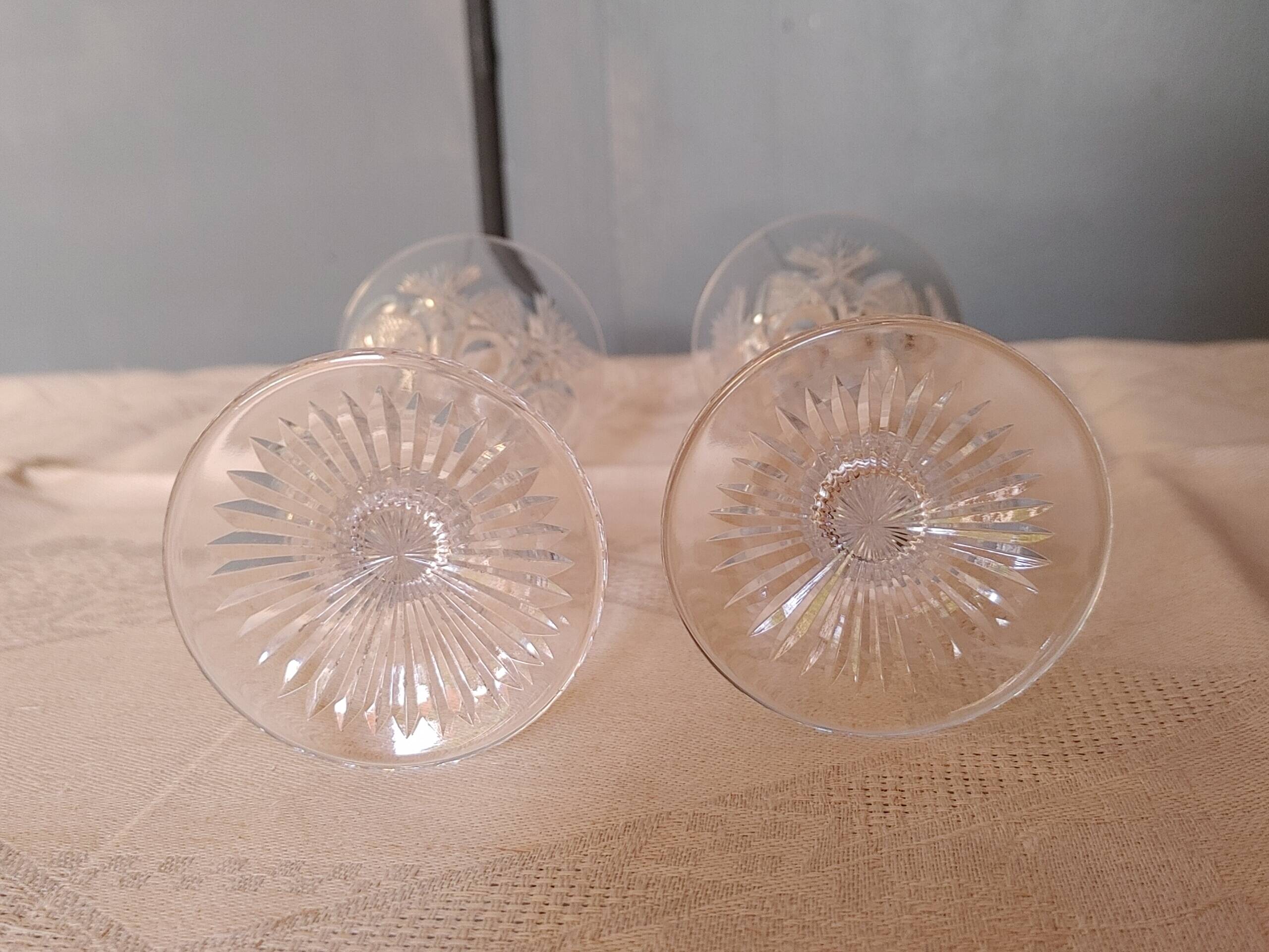 Saint louis 2 Port/white wine glasses Cut crystal