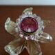 Bougeoir fleur verre  Murano poudre d'or