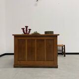 Oak and veneer counter or desk