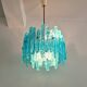 Turquoise lucite vintage pendant lamp, 1970's