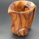 Artisanal Vintage Pitcher Carved Solid Olive Wood Hnos Olivo Spain (17