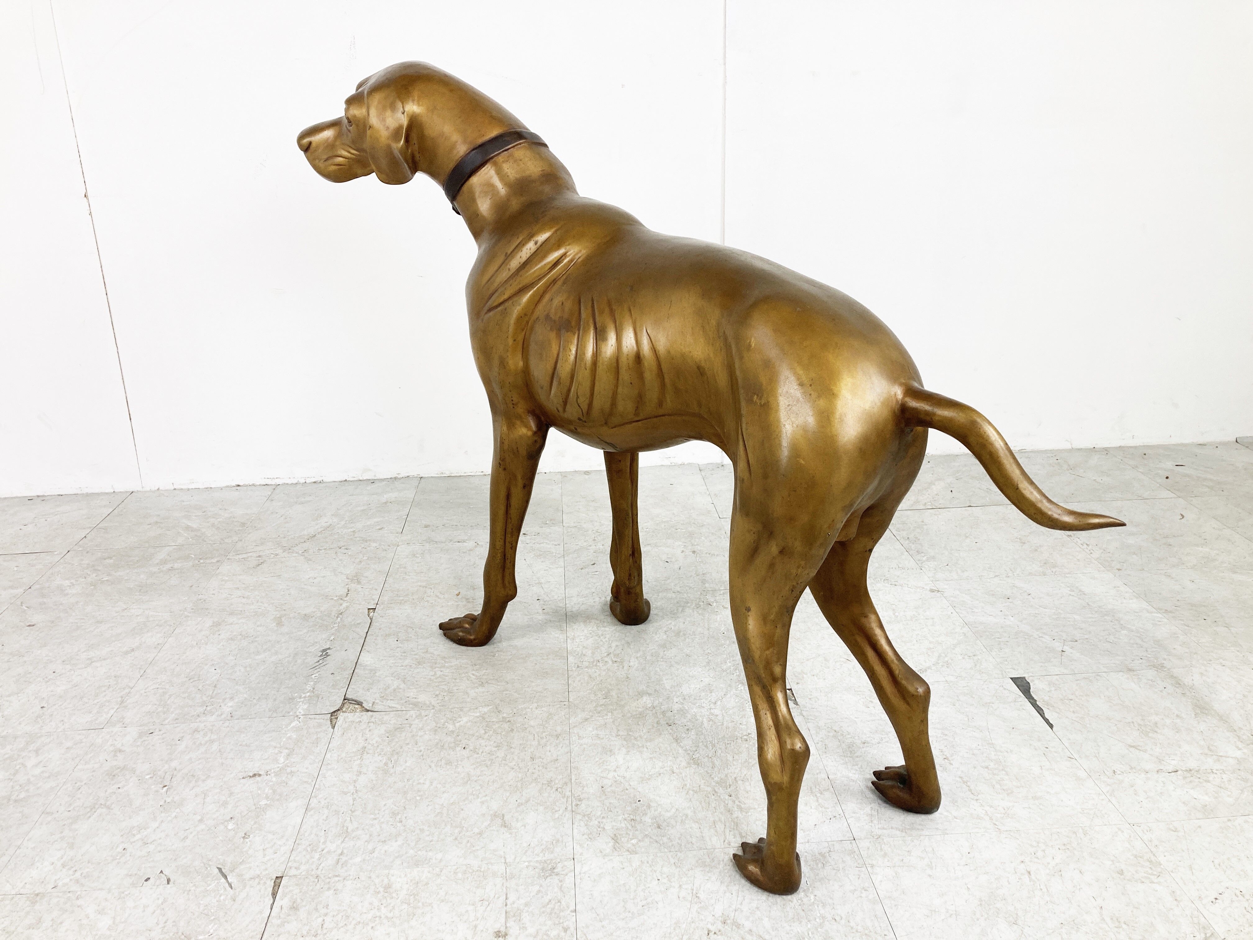 Life size brass dog sculpture, 1960s