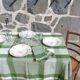 Nappe vintage à carreaux verts et blancs