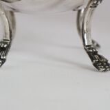 Silver sugar bowl with paw feet and ornate handles