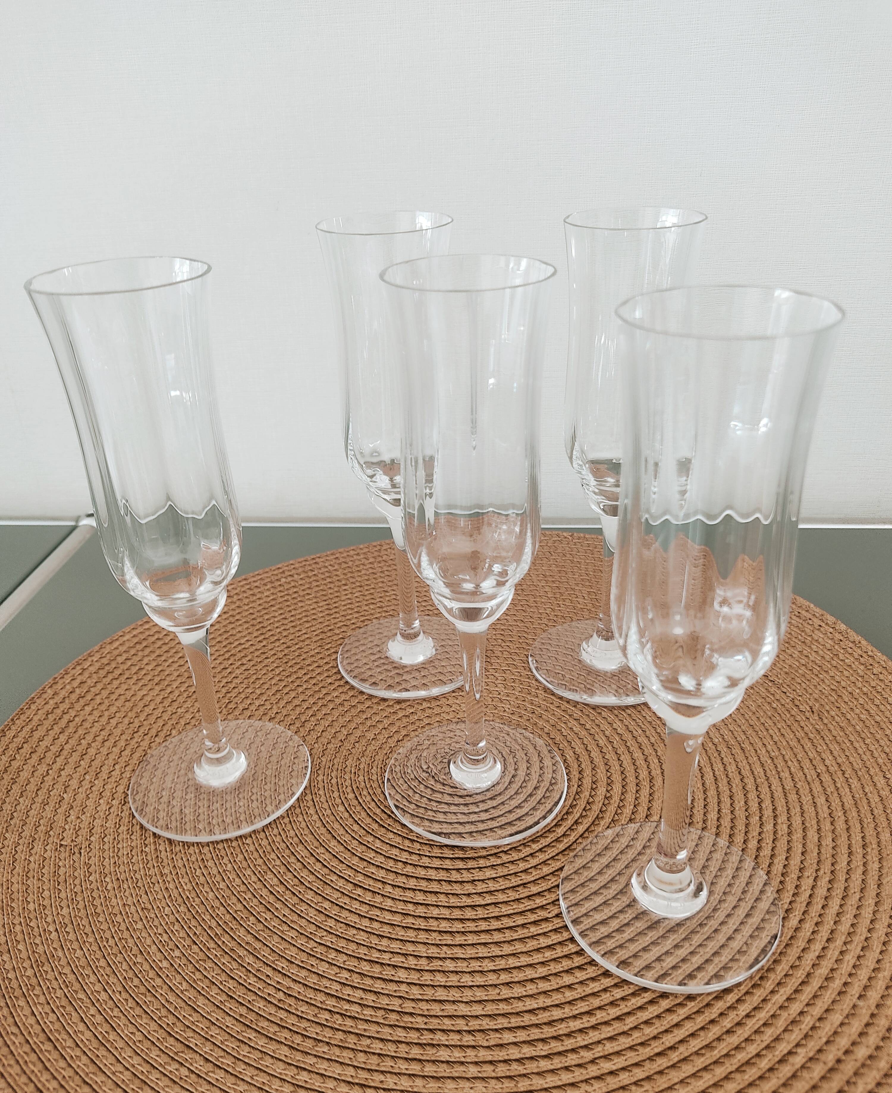 5 baccarat crystal flutes, capri model