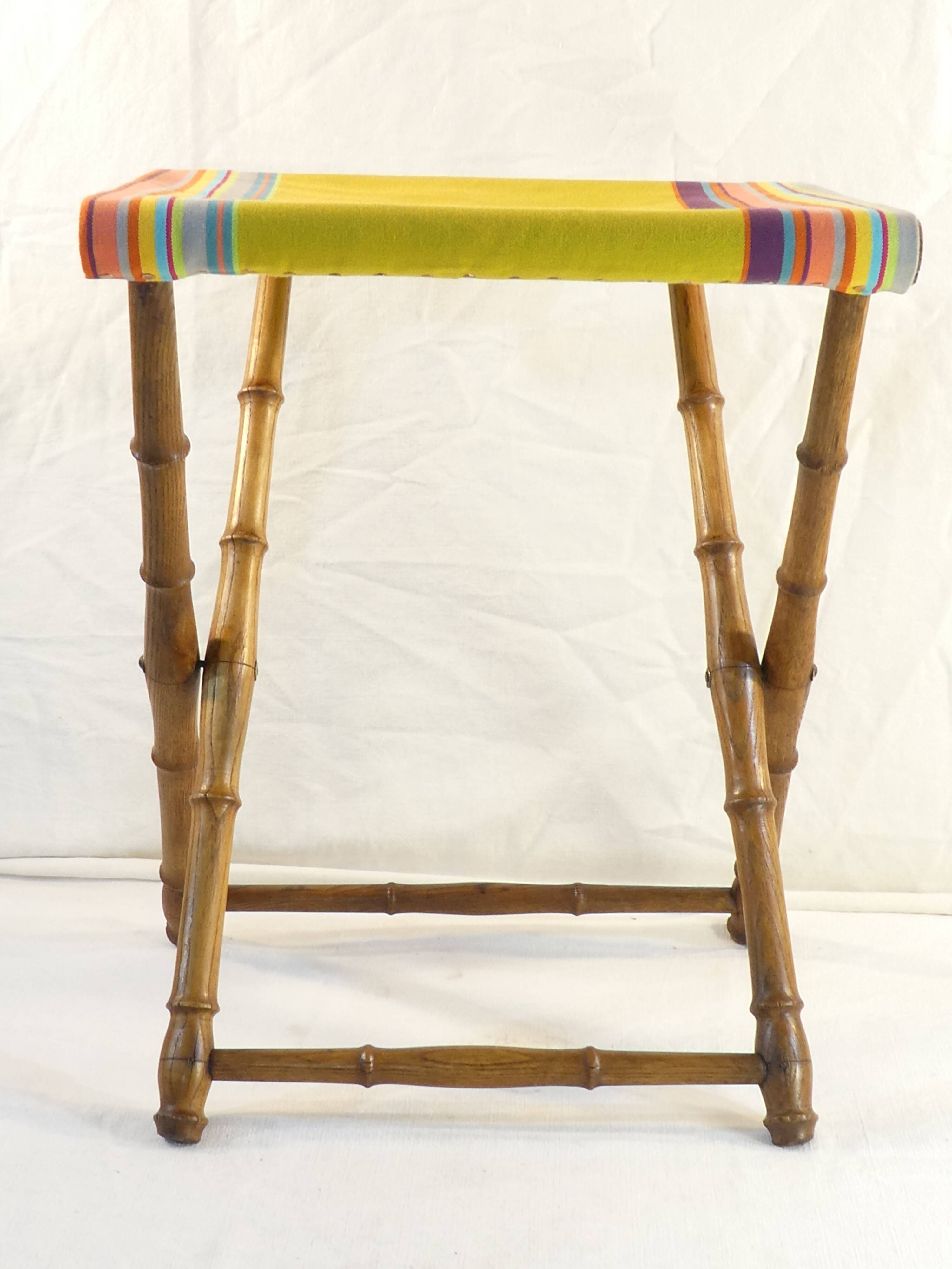 Old folding seat or foot rest picnic campsite