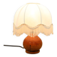 Lampe de table italienne vintage en bois et textile