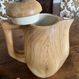 Wooden trompe-l'oeil coffee service – signed Vallauris Grandjean-Jourdan