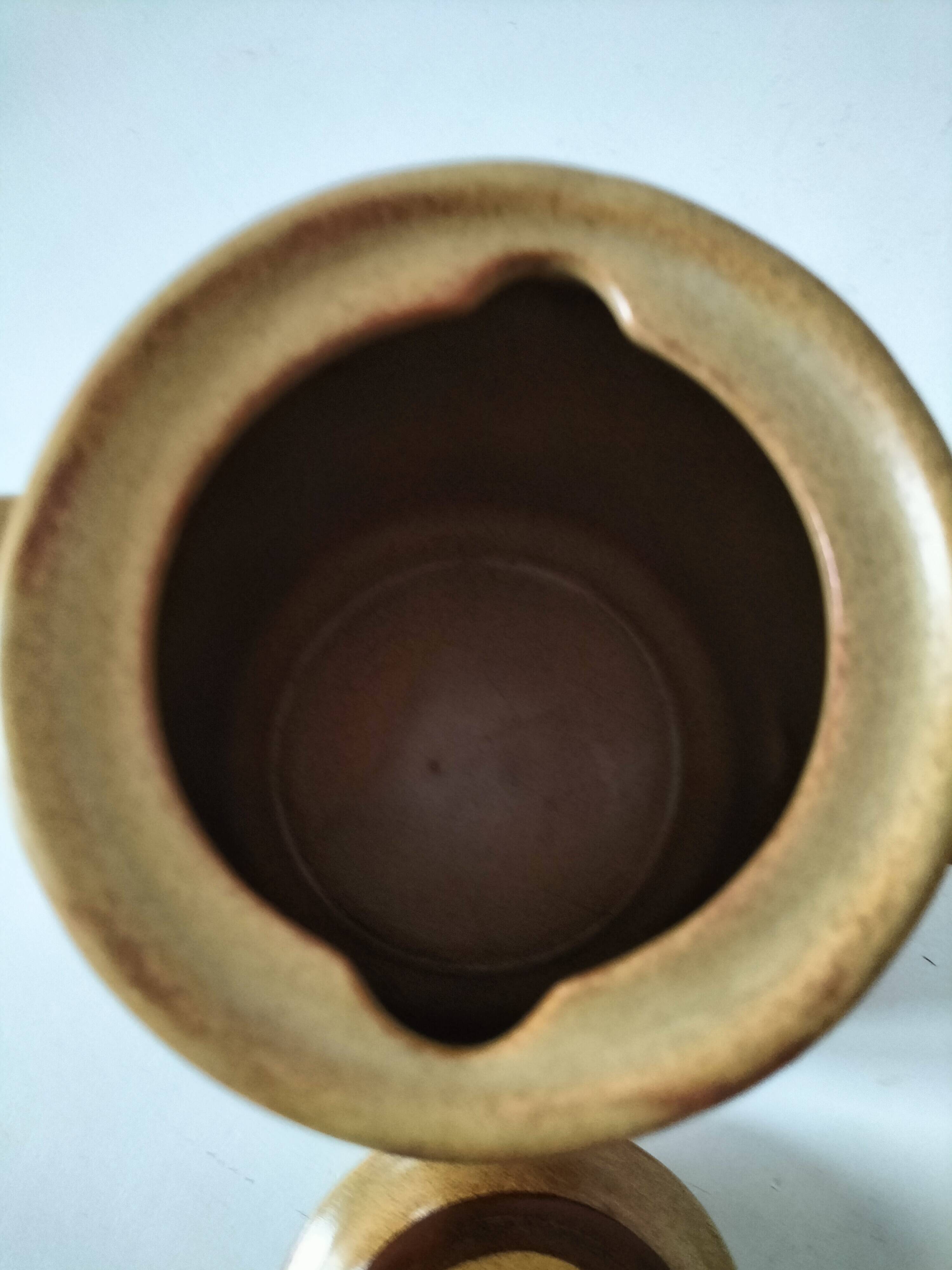 Stoneware coffee/tea pot from Sarreguemines, Lorraine, 70s.