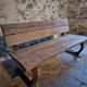 Vintage garden bench – oak and cast iron – from the 1960s