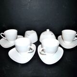 Service à café 4 tasses en porcelaine DESIGN style Colombina ALESSI