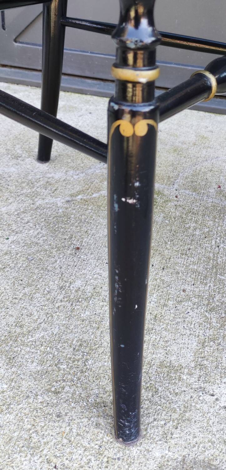 Antique Napoleon III chair in red velvet with upholstery