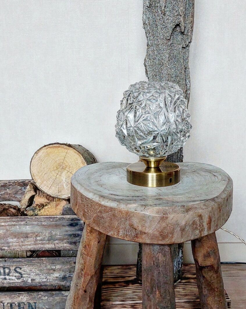 Vintage chiseled glass lamp