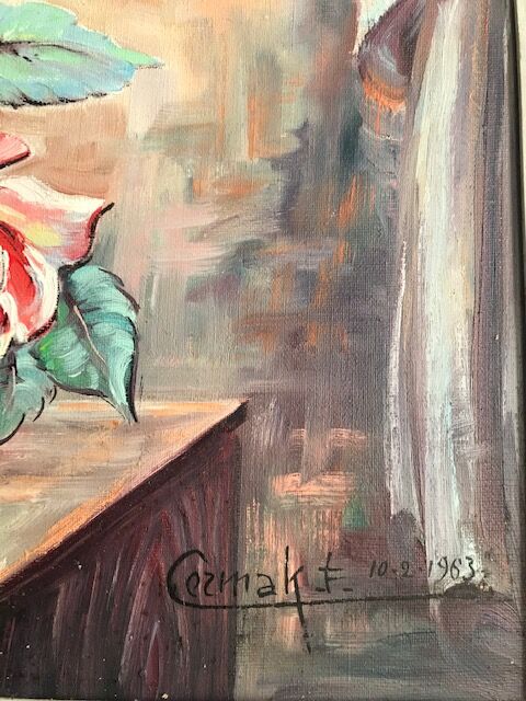 Paint oil bouquet of roses