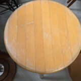 8 mid-century modern bar stools in beech and hammered iron