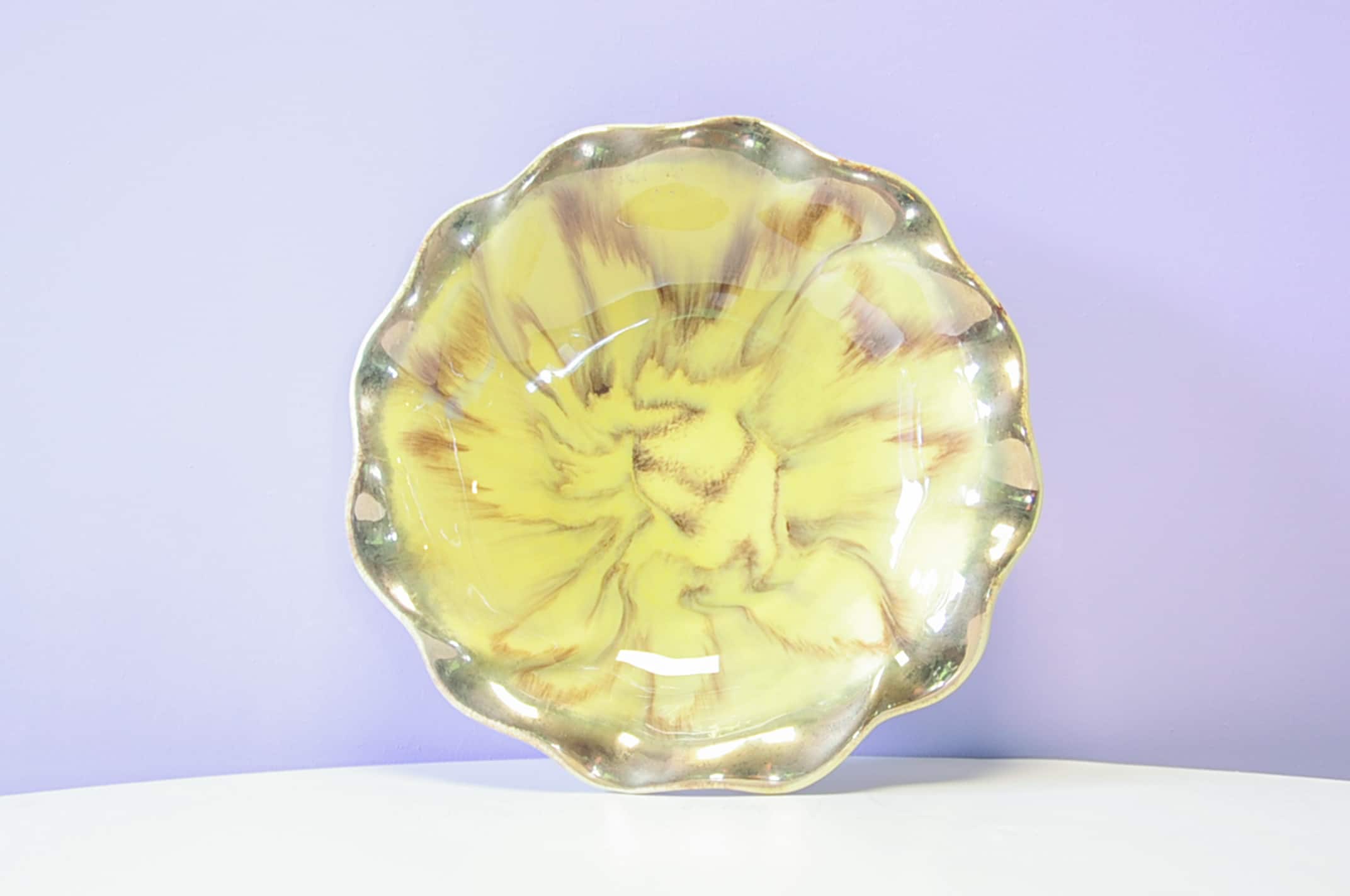 Vintage yellow ceramic bowl