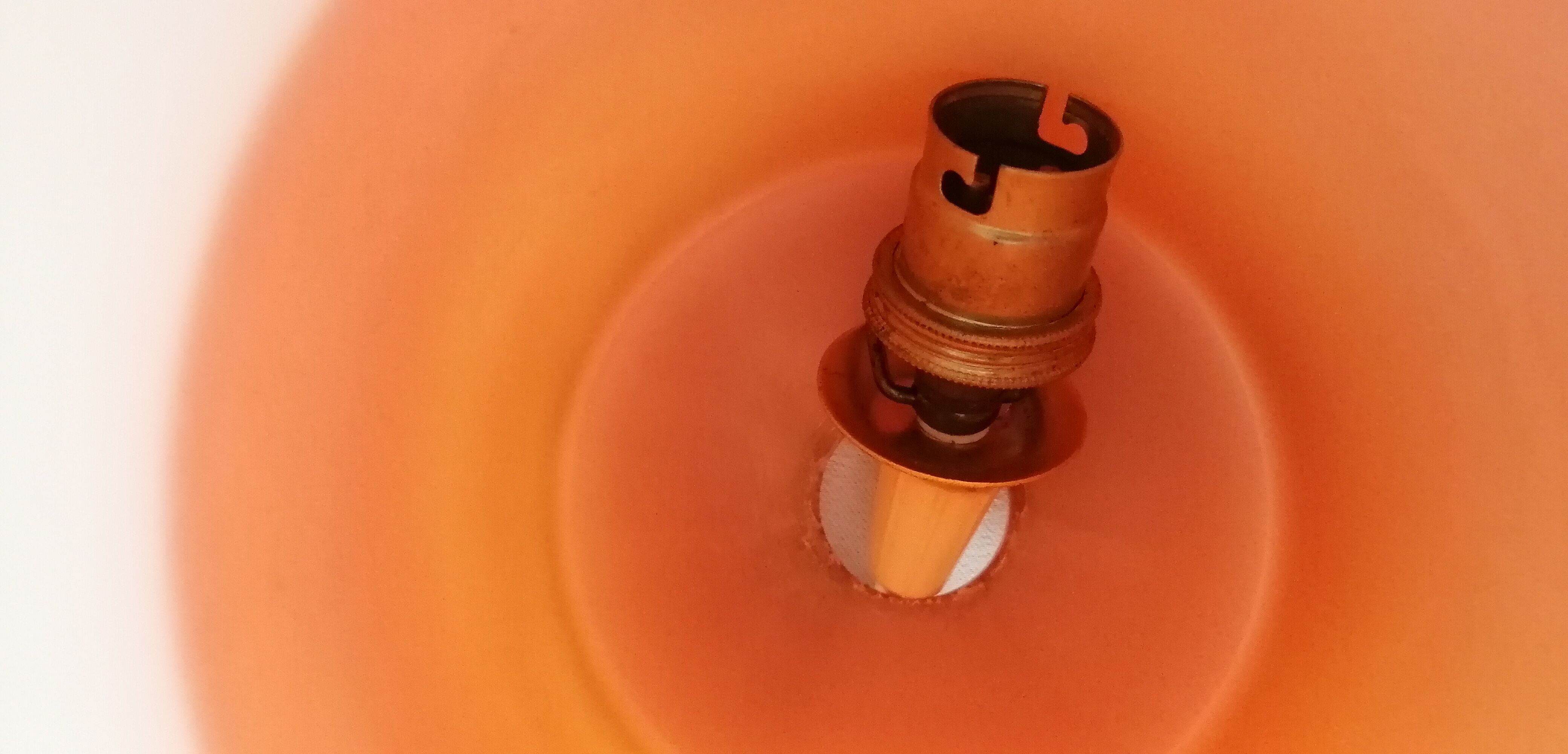 Set de 3 suspensions en opaline orange vintage