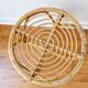 Vintage rattan stool in bohemian retro style - 1950s/1960s -