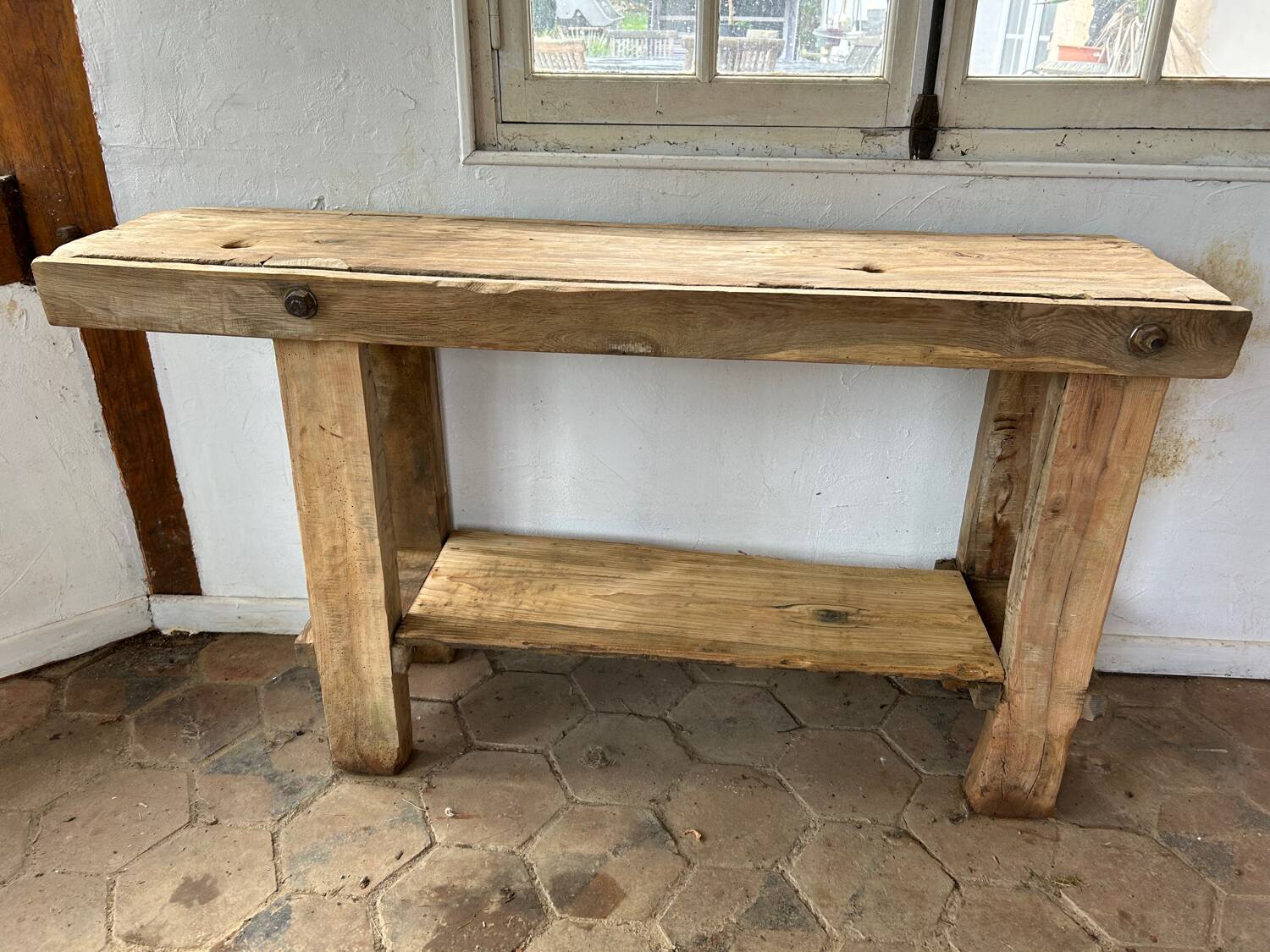 Small old wooden workbench