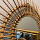 Miroir soleil vintage en rotin