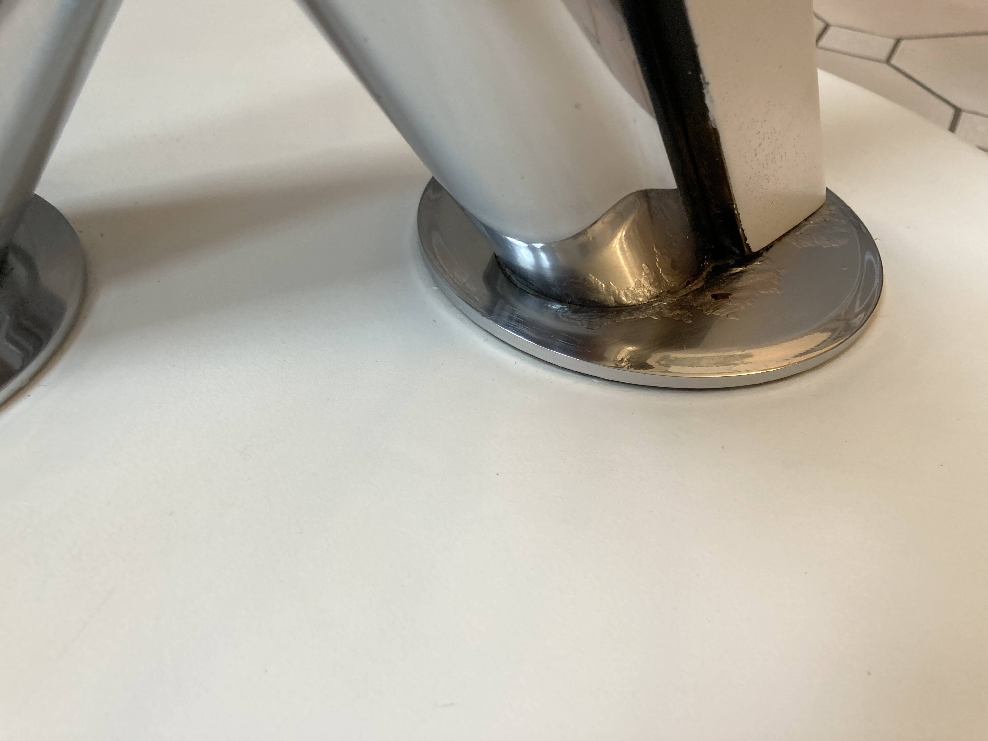 Vintage glass and chrome coffee table