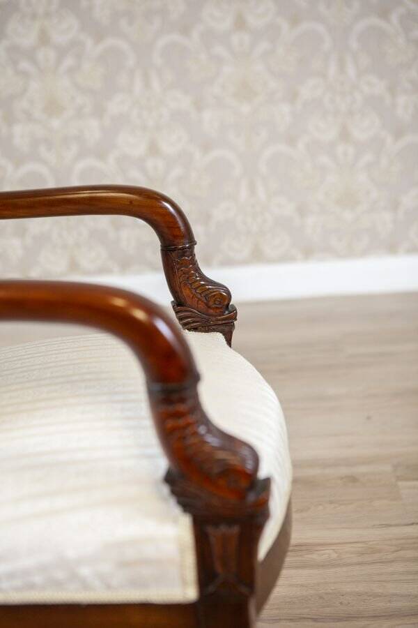 Antique Biedermeier Mahogany Armchair, 1890s