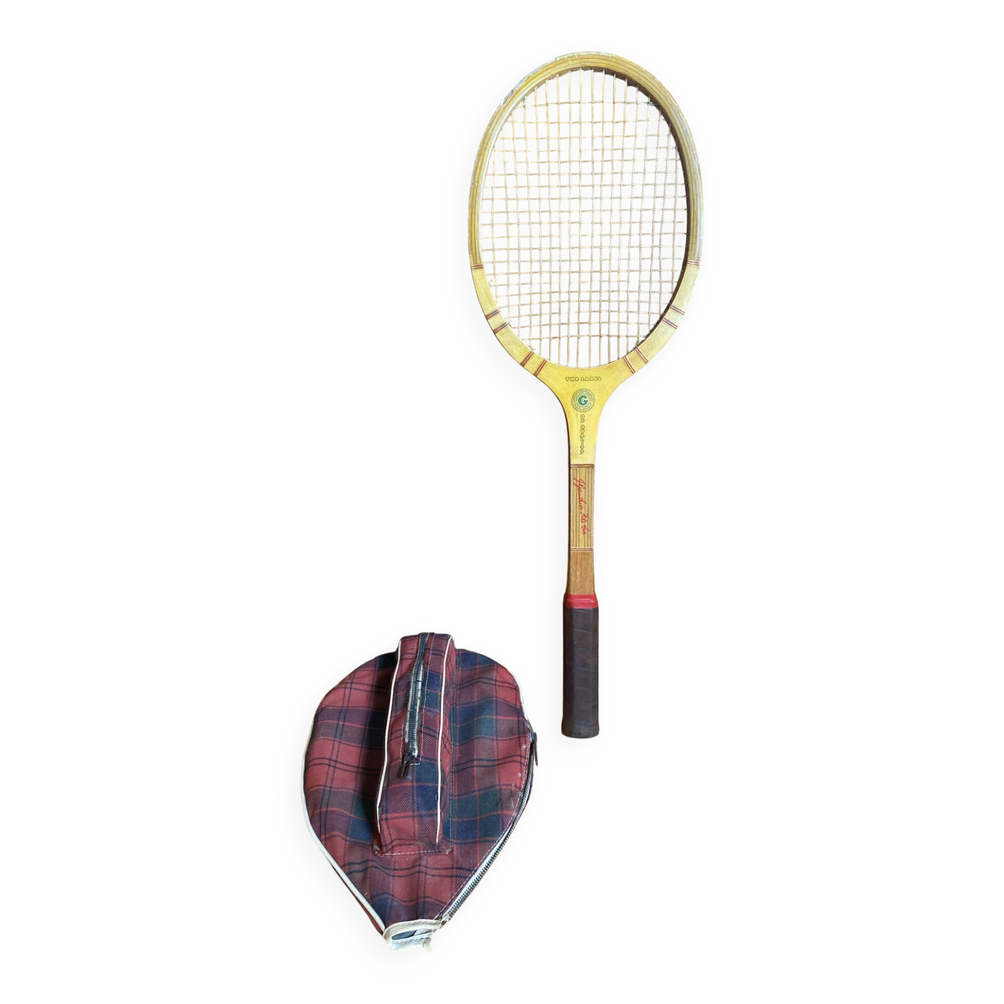 Vintage donnay la hutte wooden tennis racket + montana cover