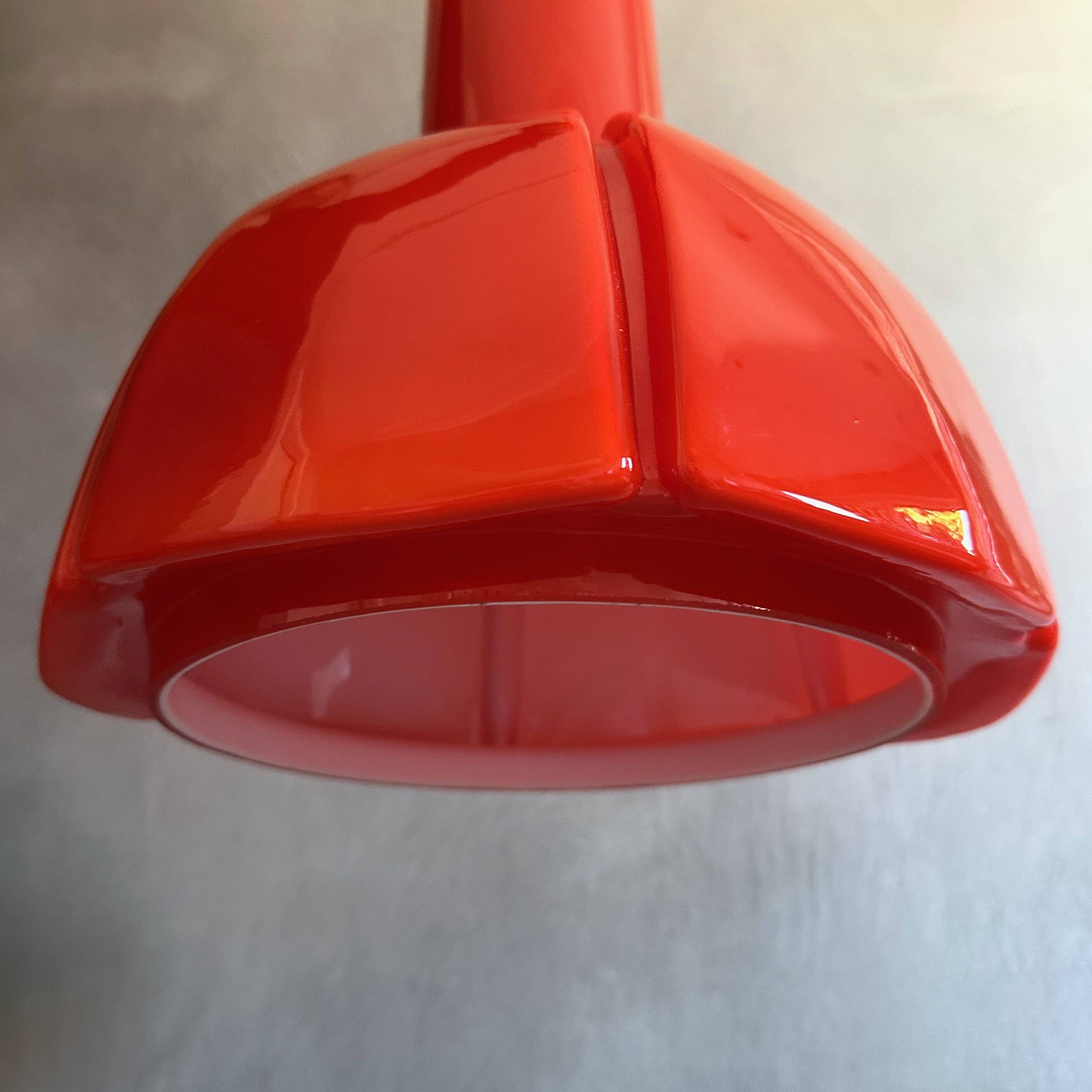 Pendant lamp Glashütte Limburg orange, Mid Century
