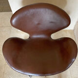 2 office armchairs + Settee / Swan sofa by Arne Jacobsen for Fritz Hansen, original leather