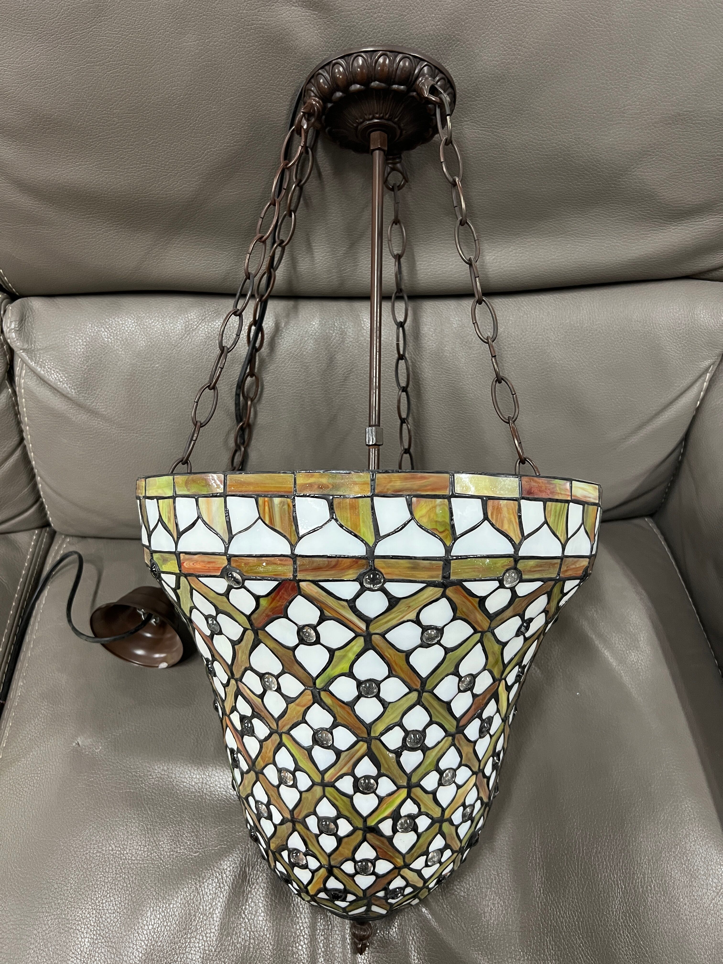 Lustre avec chaîne style tiffany