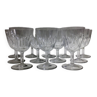 Baccarat – 12 verres à vin blanc En Cristal De Baccarat Modèle Casino