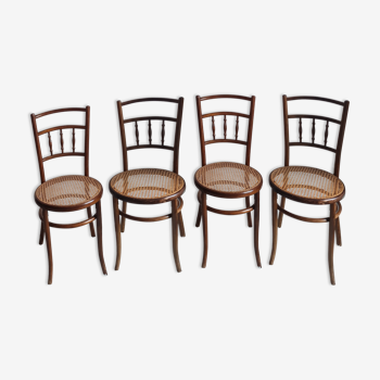 4 chaises bistrots cannées Fischel