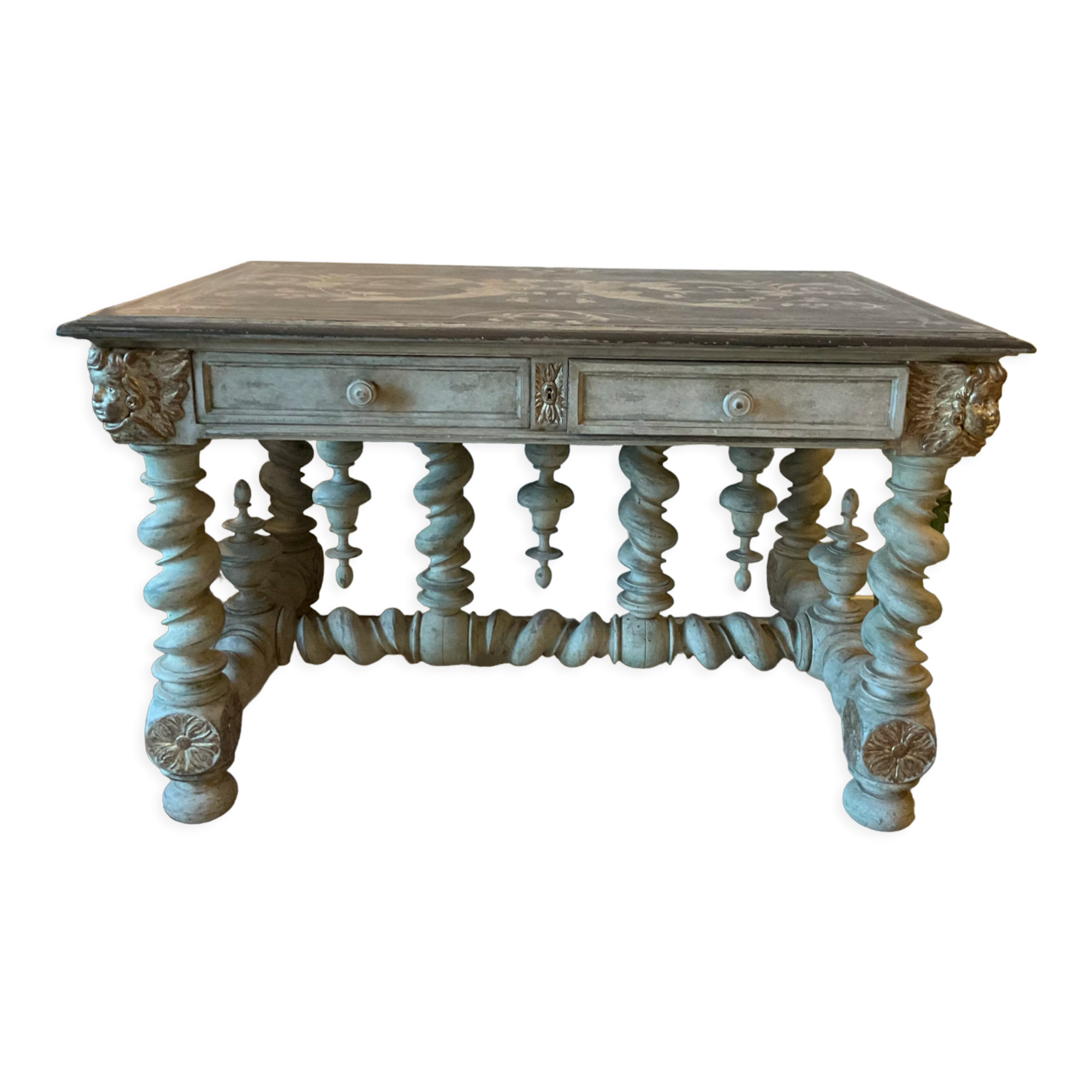 Table / office with 2 drawers. louis xiii style