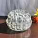 Vase pique-fleurs boule en verre épais à 19 trous France vintage
