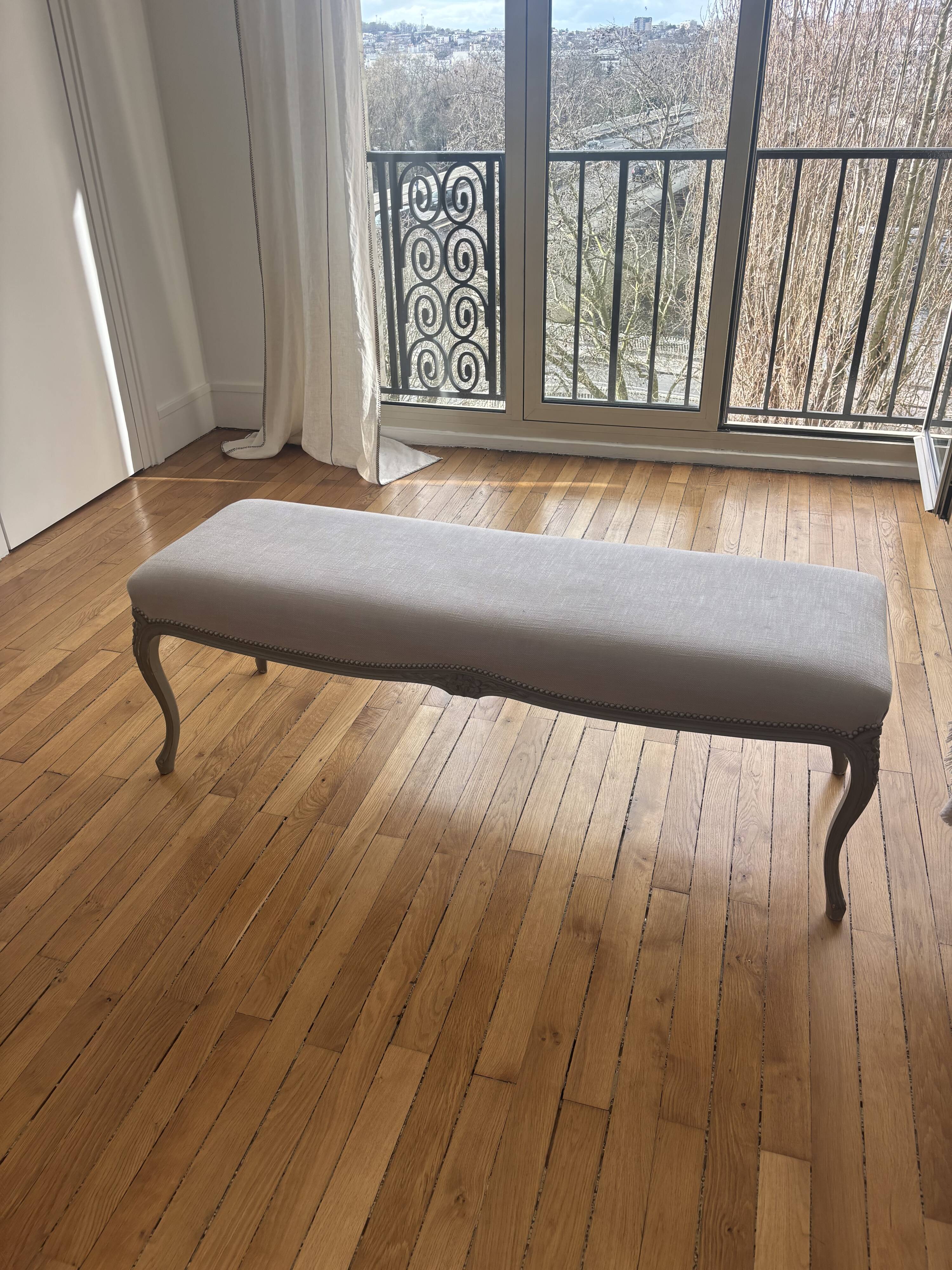 Linen fabric bench Pierre Frey