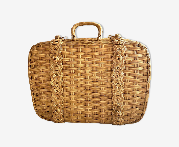 Valise en rotin vintage