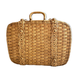 Vintage rattan suitcase