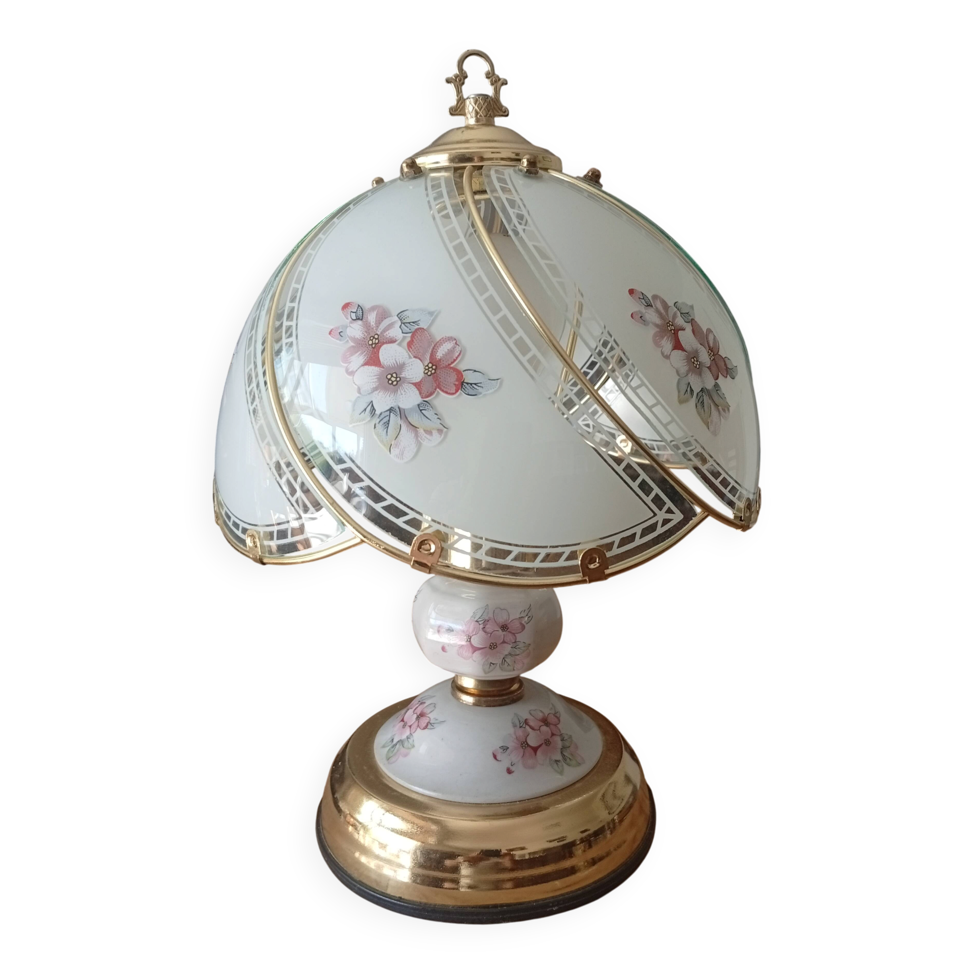 Vintage brass touch lamp from the 1980s.